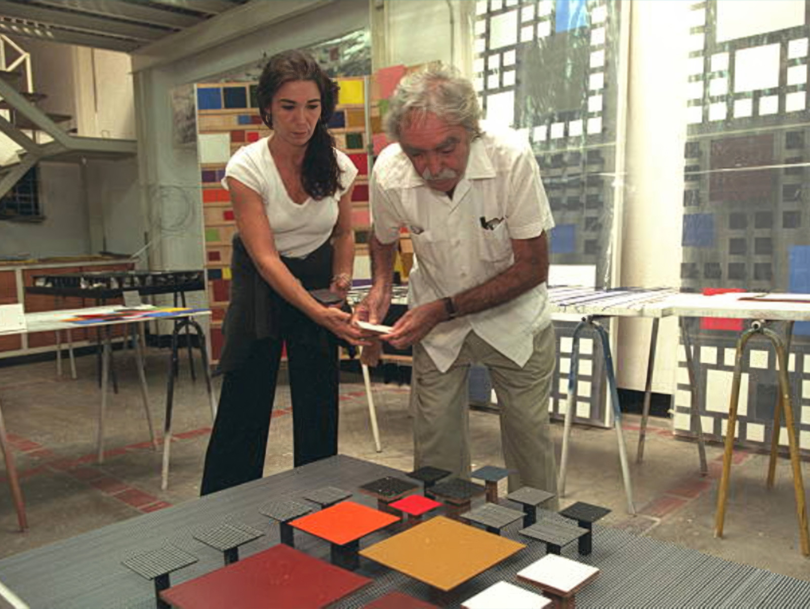 Jesús Rafael Soto en su estudio en Caracas, Venezuela